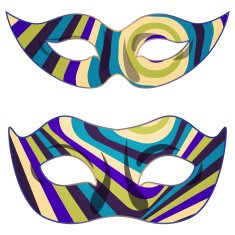 Carnival mask with abstract colorful stripes