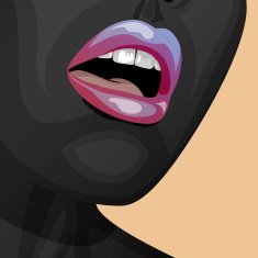 Beauty Woman with black Paint on her Face
