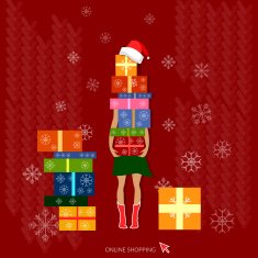 Christmas shopping gifts holidays concept