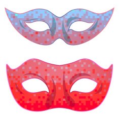 Vector carnival mask set for man and woman ombre background