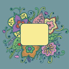 Artistic bright card with floral pattern