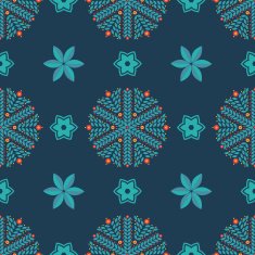 Seamless pattern of snowflakes