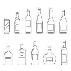 Beverages thin icons