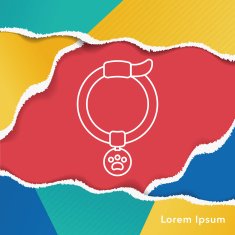 dog chains line icon