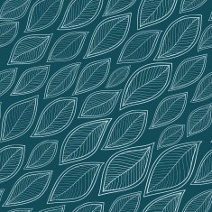 leaves on a blue background vector seamless abstract hand-drawn