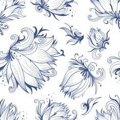 Lotus Sketch Vector Pattern