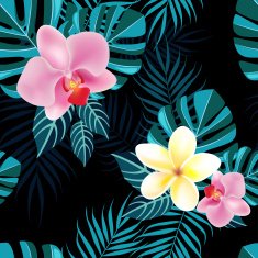 Tropical foliage and flowers