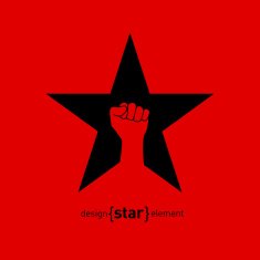 Abstract vector design element star with fury fist