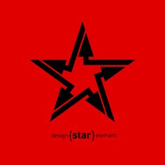 Abstract vector design element star with arrows
