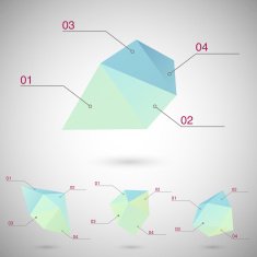 Infographics set with polygonal geometric shapes