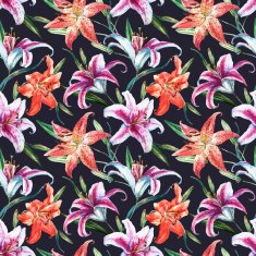 Vector tropical watercolor lilly pattern N3