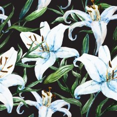 Vector tropical watercolor lilly pattern N4