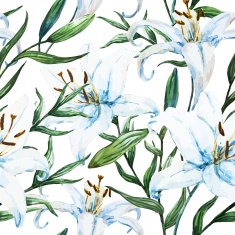 Vector tropical watercolor lilly pattern N7
