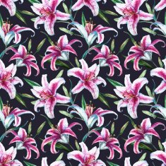 Vector tropical watercolor lilly pattern N10