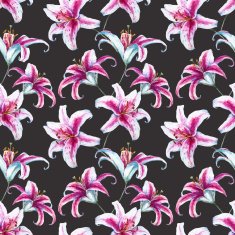 Vector tropical watercolor lilly pattern N16