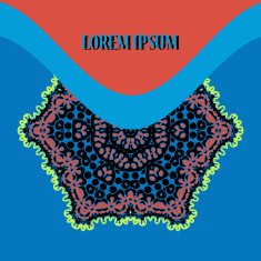 Invitation or Postcard Cover with Stylized Mandala Art