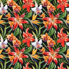 Vector tropical watercolor lilly pattern N18