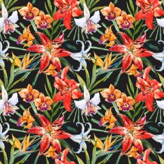 Vector tropical watercolor lilly pattern N22