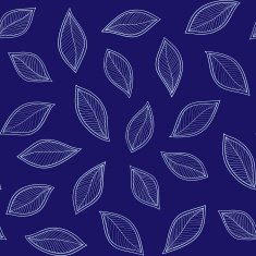 white leaves on a blue background vector seamless abstract hand- N3