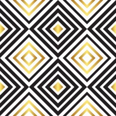 Seamless black and gold pattern Vector illustration