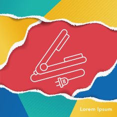 Hair curlers line icon N3