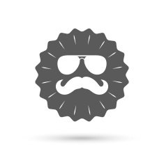 Mustache and Glasses sign icon Hipster symbol