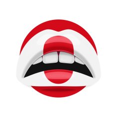 Beauty Lips with Japan Flag Makeup
