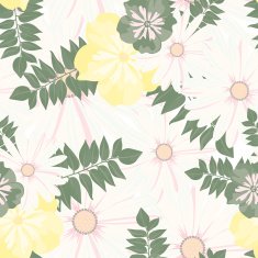 Beautiful vintage floral pattern Seamless Flowers Bright buds leaves