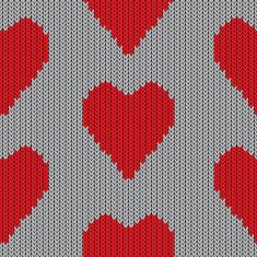 Knitted heart Valentine day card