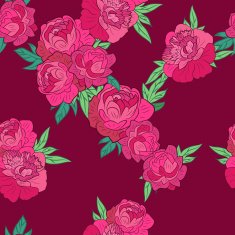 Seamless pattern with pink peonies N3