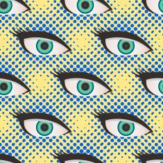 Pop art style halftone eyes pattern N2
