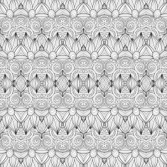 Vector Seamless Abstract Black and White Tribal Pattern N98