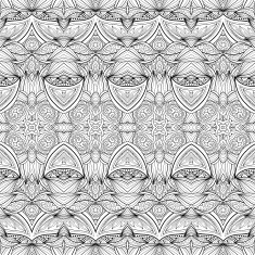 Vector Seamless Abstract Black and White Tribal Pattern N99