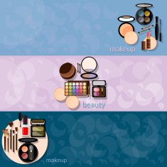 Decorative cosmetics glamour makeup banners