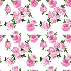 Seamless pattern with pink peonies N4