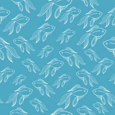 Seamless blue fish pattern 2 vector illustration