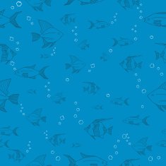 Seamless blue fish pattern vector illustration