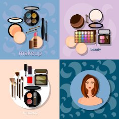 Professional make-up details cosmetology set