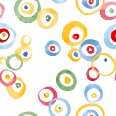 Hand Drawn Watercolor Circles seamless pattern