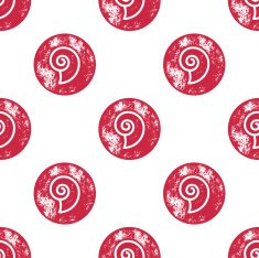 Red Sea Shell Pattern on White Background