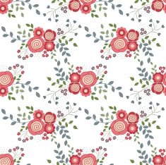 Seamless background with red flowers on a white N2