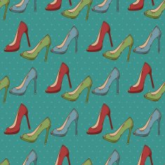 Seamless pattern with women's shoes