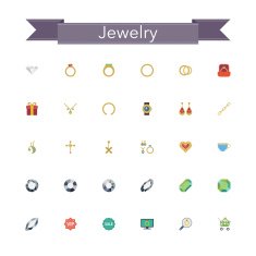 Jewelry Flat Icons N2