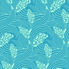 Abstract leaves seamless pattern