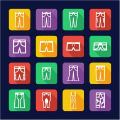 Pants Icons Flat Design