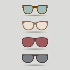 set of glasses in the style hipster