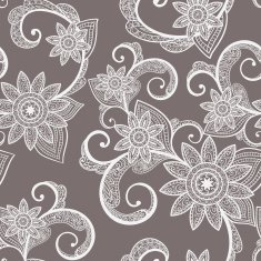 Vector Beige Lace Flower Seamless Pattern