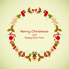 Christmas and New Year vector wreath
