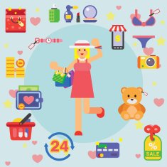 Girl With Shopping Bags N4