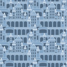 Castle seamless pattern Vector illustration